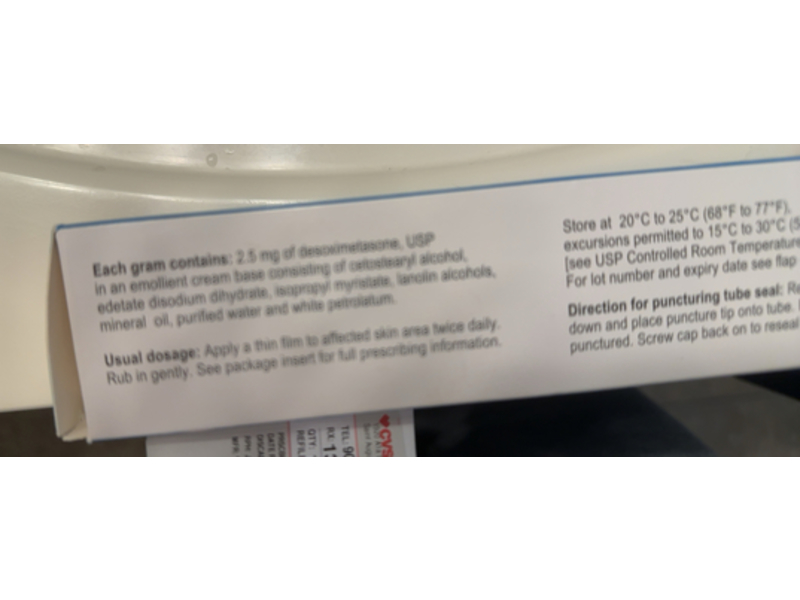 Desoximetasone Cream 0.25%, 100 g, Vionna (Rx)