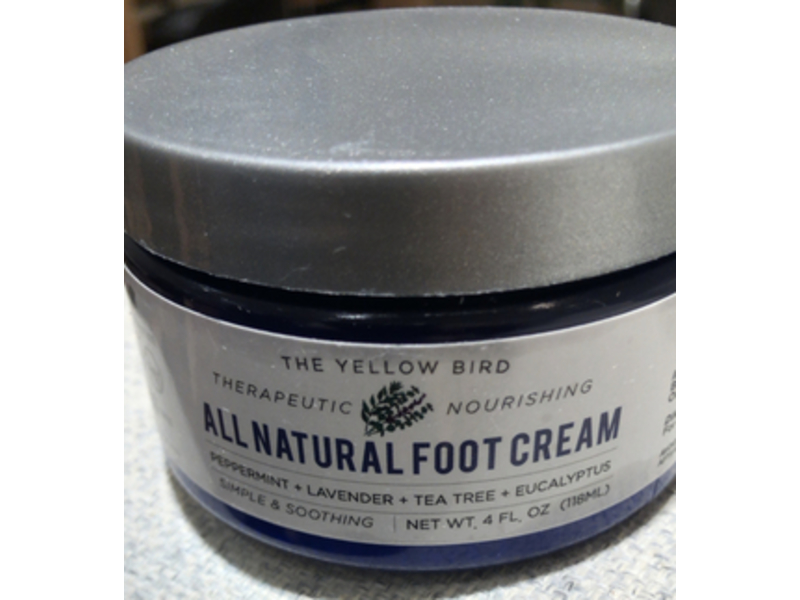 Yellow Bird Natural Foot Cream, Peppermint, Lavender & Tea Tree, Eucalyptus, 4 fl oz/118 mL