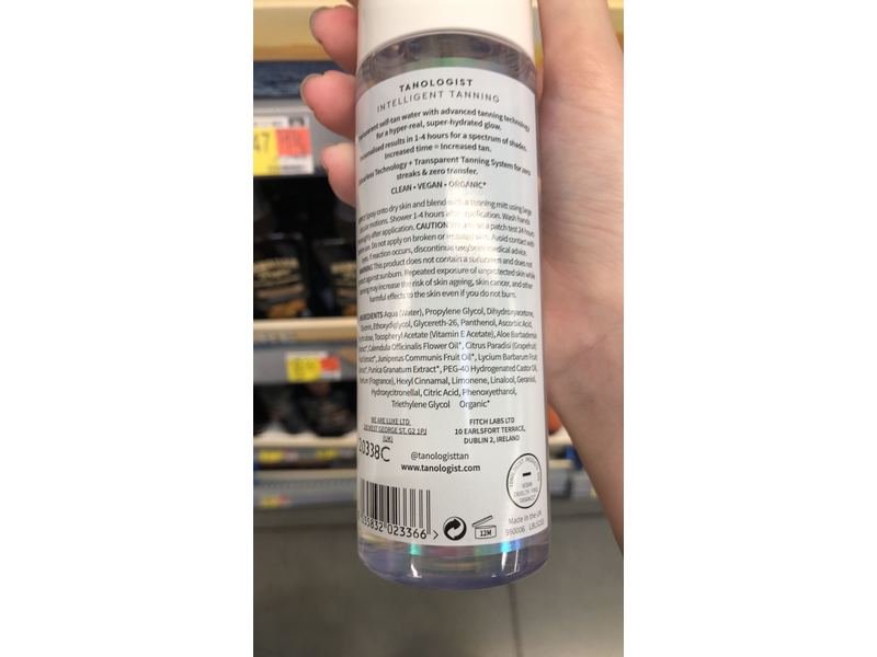 Tanologist Self Tan Water, Hydrating Express Tan, Light, 6.76 fl oz/200 mL