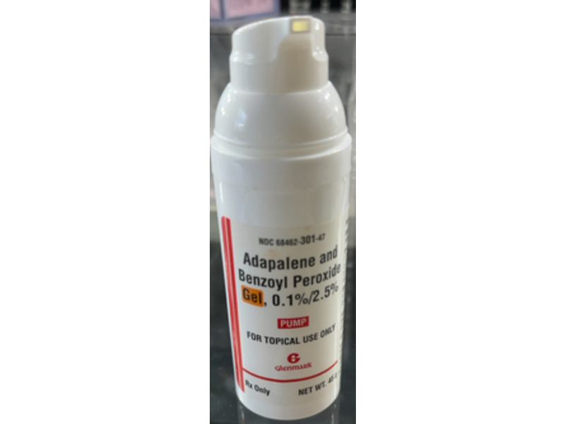Adapalene and Benzoyl Peroxide Gel 0.1% / 2.5%, 45 g, Glenmark (Rx)