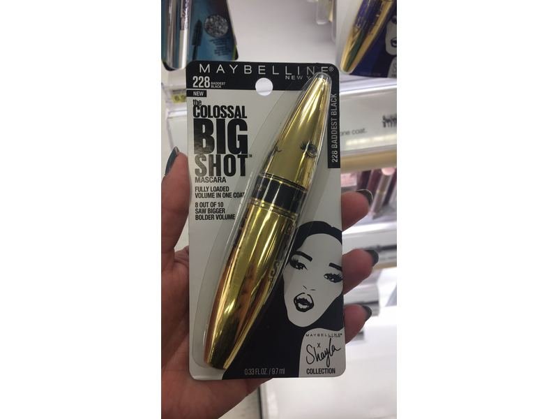 Maybelline New York Volum' Express The Colossal Big Shot Mascara X Shayla, Baddest Black, 0.33 Fluid Ounce