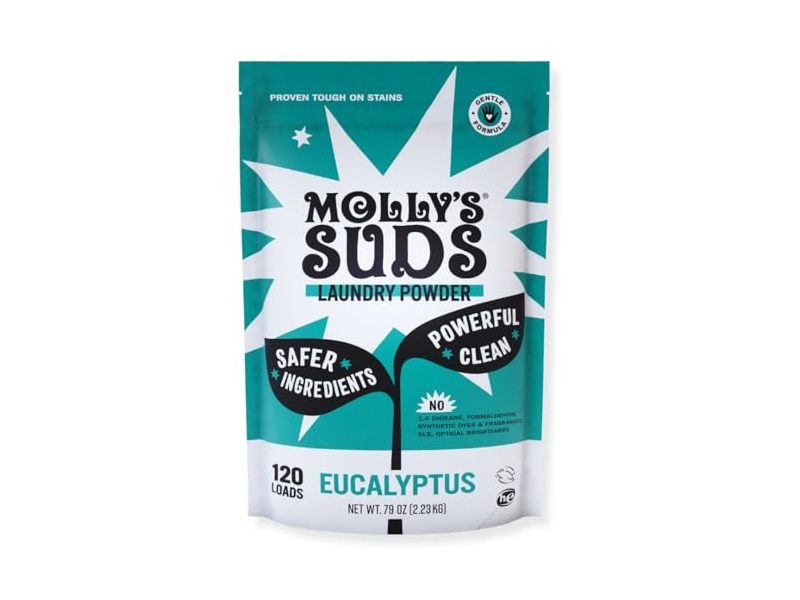 Molly's Suds Original Laundry Detergent Powder, Eucalyptus, 120 Loads, 78 oz/2.23 kg