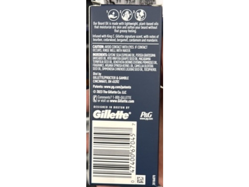 King C. Gillette Beard Oil, 1 fl oz/30 mL