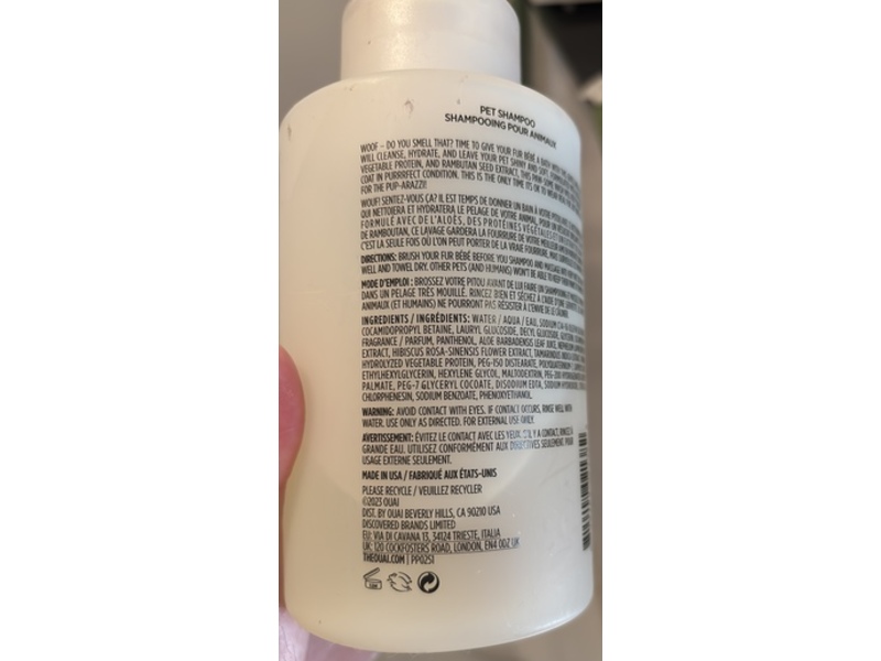 Ouai Fur Baby Pet Shampoo, Mercer Street Scent, 16 fl oz/474 mL