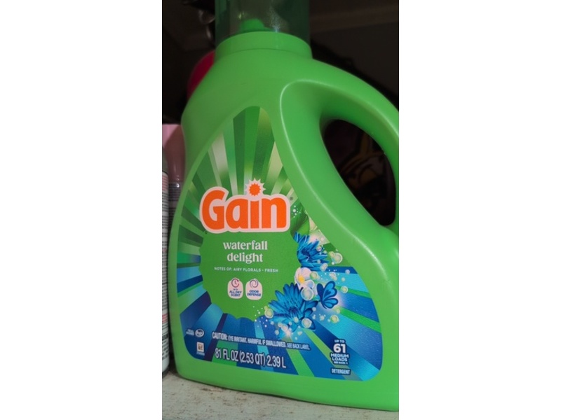 Gain Laundry Detergent, Waterfall Delight, 61 Loads, 81 fl oz/2.39 L