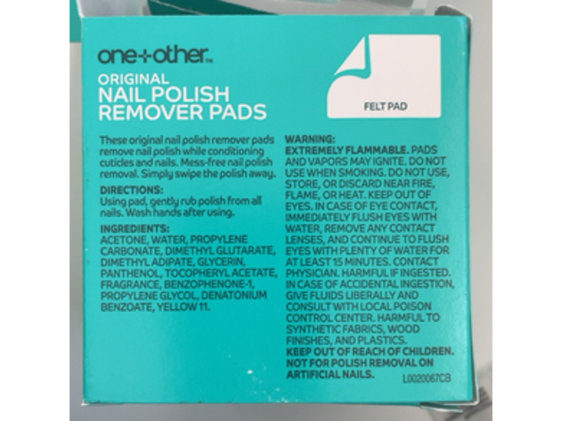 One + Other Original Nail Polish Remover Pads, 30 Count
