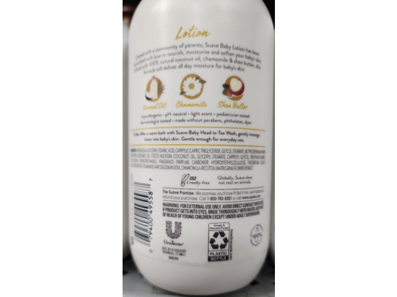 Suave Baby Lotion, Coconut Oil, Chamomile & Shea Butter, 13.5 fl oz/400 mL