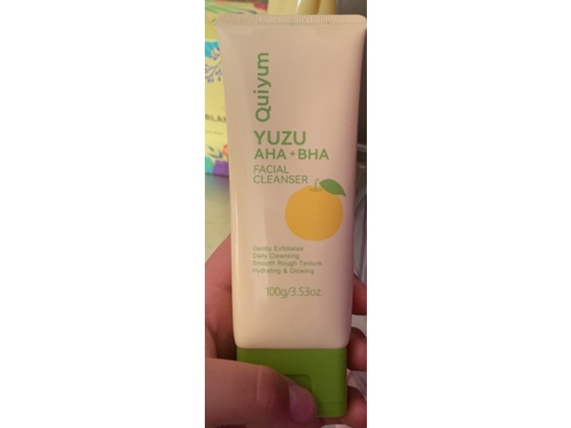 Quiyum Facial Cleanser, Yuzu AHA + BHA, 3.53 fl oz/100 g