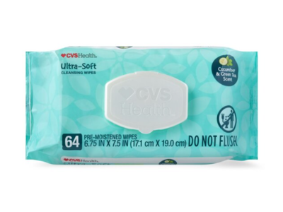 CVS Health Ultra-Soft Cleansing Wipes, Cucumber & Green Tea Scent, 64 Count
