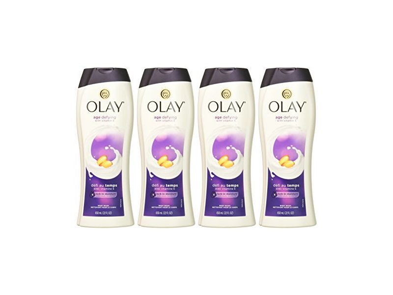 Olay Body Wash Age Defying Vitamin E Body Wash, 22 Oz (4 Count)