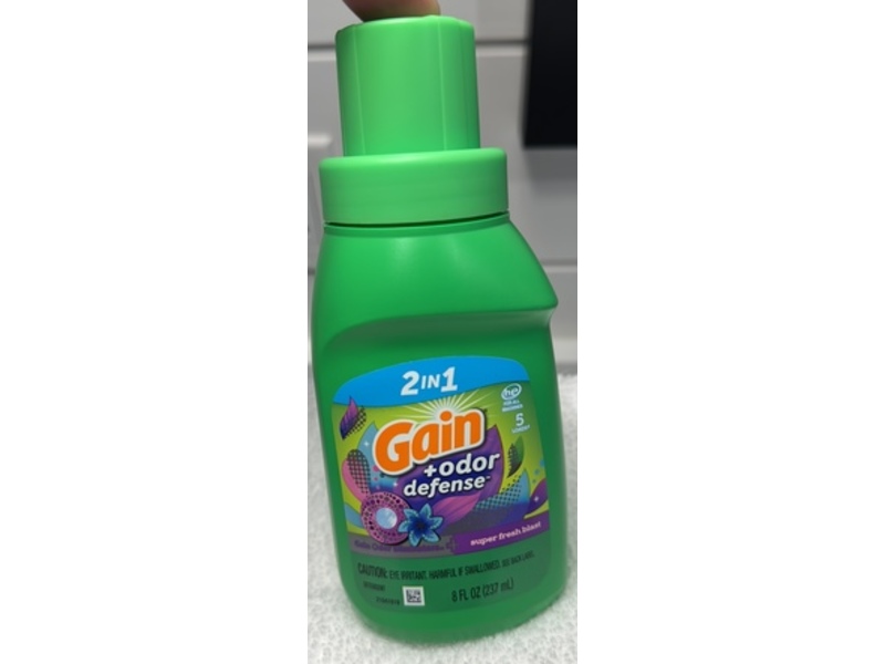 Gain + Odor Defense Liquid Laundry Detergent, Super Fresh Blast, 5 Loads, 8 fl oz/237 mL