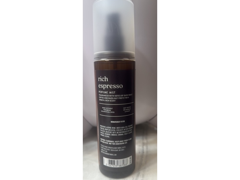 Bath & Body Works Rich Espresso Perfume Mist, 6 fl oz/177 mL