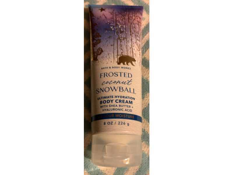 Bath & Body Works Frosted Coconut Snowball Ultimate Hydration Body Cream, Shea Butter + Hyaluronic Acid, 8 oz/226g