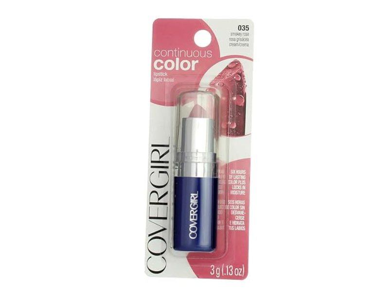 CoverGirl Continuous Color Lipstick, 035 Smokey Rose, 0.13 oz/3 g, Pack Of 6