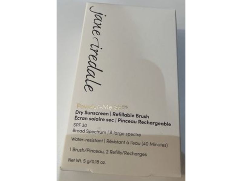 Jane Iredale Powder-Me Refillable Brush Dry Sunscreen, SPF 30, Nude, 0.18 oz/5 g