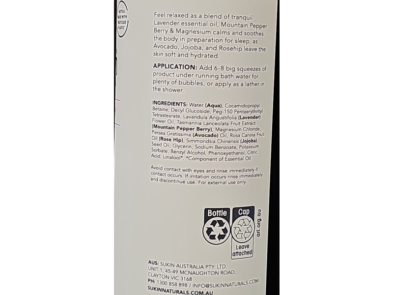 Sukin Aromatherapy Bath Blend, Sleep, 16.9 fl oz/500 mL