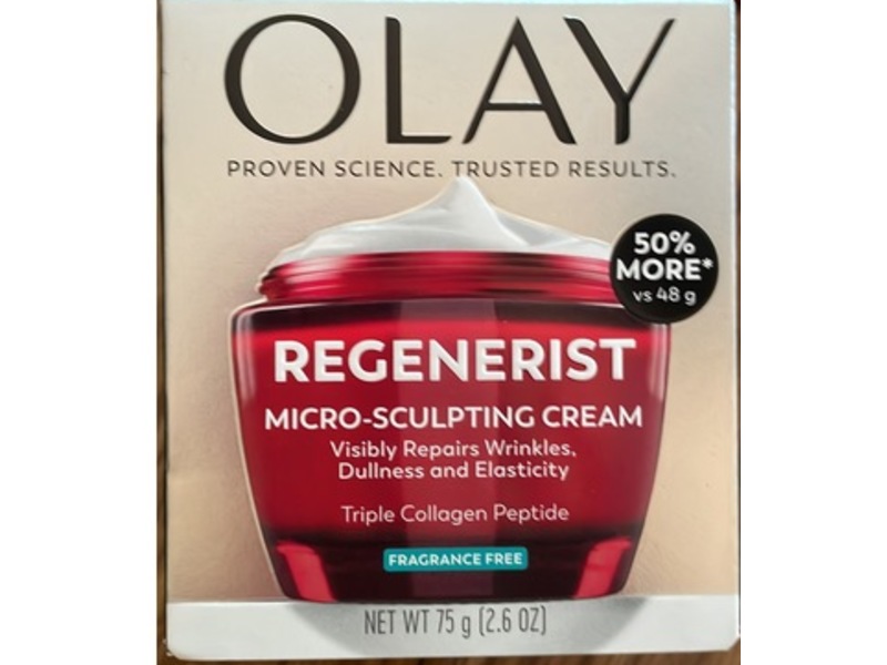 Olay Regenerist Micro-Sculpting Cream, Fragrance Free, 2.6 oz/75 g