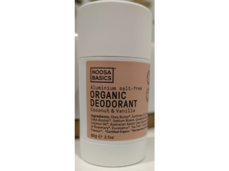 Noosa Basics Organic Deodorant, Coconut & Vanilla, 2.1 oz/60 g