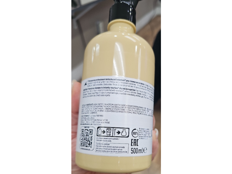 L'Oreal Professional Paris Absolut Repair Shampoo, Protein + Gold Quinoa, 16.9 fl oz/500 mL