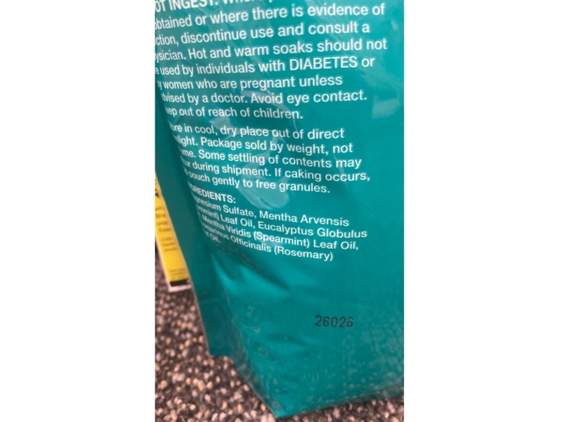 CVS Health Epsom Salt Foot Therapy Soak, Mint & Rosemary, 1.36 kg