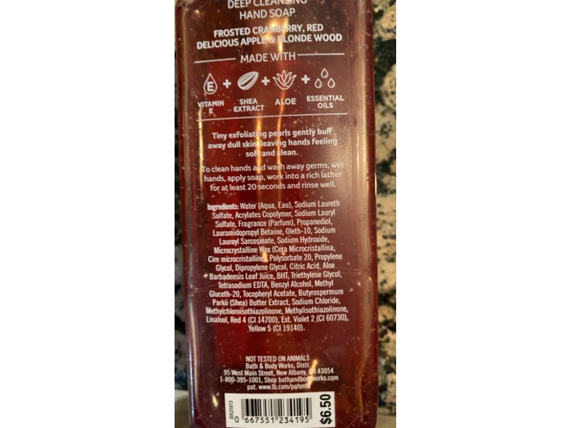 Bath and Body Works Deep Cleansing Hand Soap, Frosted Cranberry, 8 fl oz/236 mL