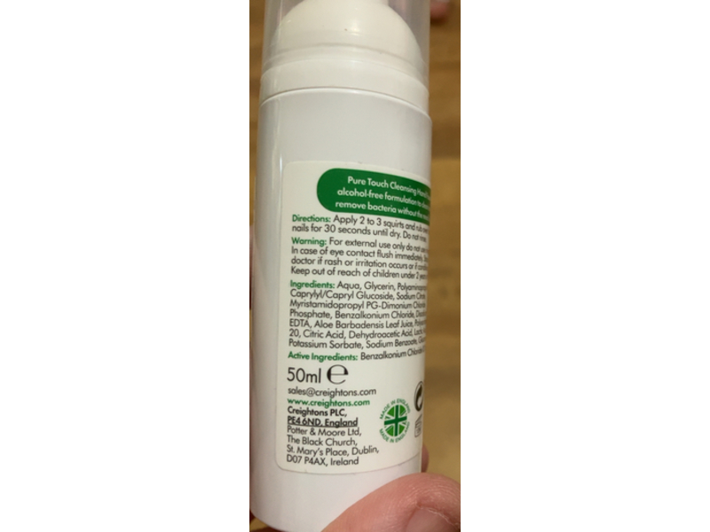 Creightons Pure Touch Antibacterial Cleansing Foam Hand, 50 mL