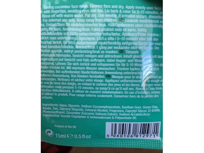Anatomicals The Toning Cucumber Face Mask, 0.5 fl oz/15 mL