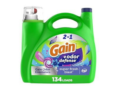 Gain Odor Defense Liquid Laundry Detergent, Super Fresh Blast, 134 Loads, 194 fl oz/5.73 L