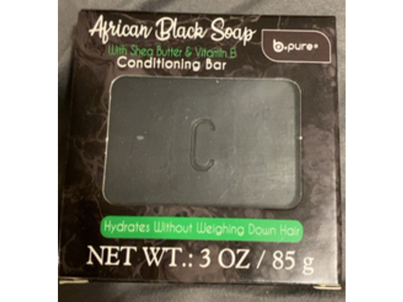 B.Pure African Black Soap Conditioning Bar, Shea Butter & Vitamin E, 3 oz/85 g