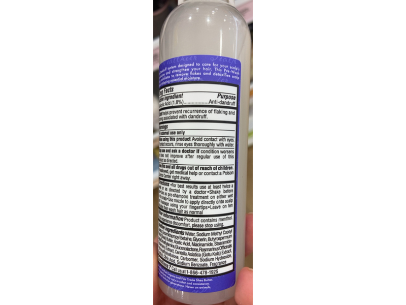 SheaMoisture Anti-Dandruff Pre-Wash, Stronger Hair & Healthier Scalp, Fair Trade, 4 fl oz/118 mL