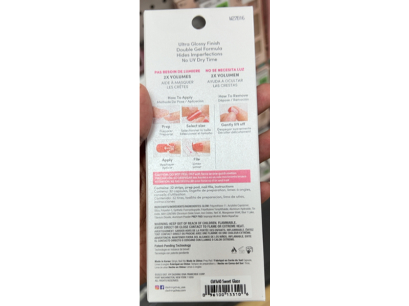 Dashing Diva Glow Gel Nail Strips, Sweet Glaze, 32 Count