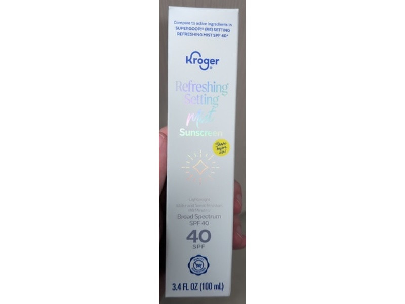 Kroger Refreshing Setting Mist Sunscreen, SPF 40, 3.4 fl oz/100 mL