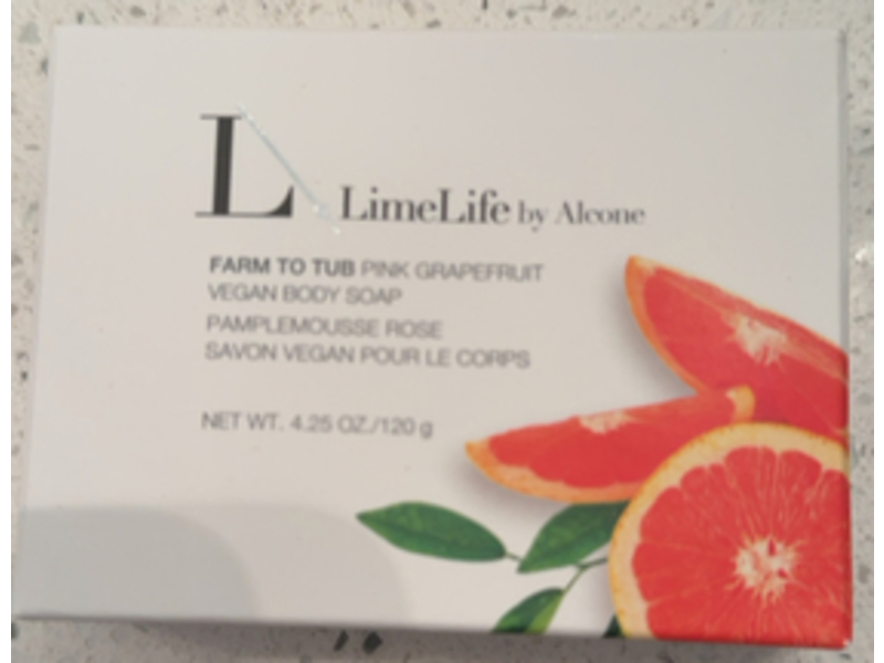 LimeLife By Alcone Vegan Body Soap, Pink Grapefruit, 4.25 oz/120 g