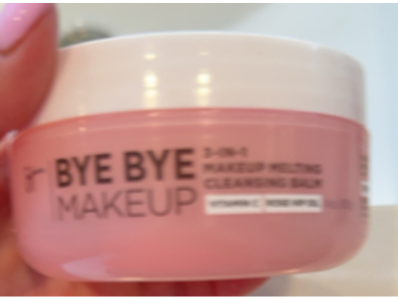 IT Cosmetics Bye Bye Make 3-in-1 Makeup Melting Cleansing Balm, Vitamin C & Rose Hip Oil, 4 oz/ 100 g