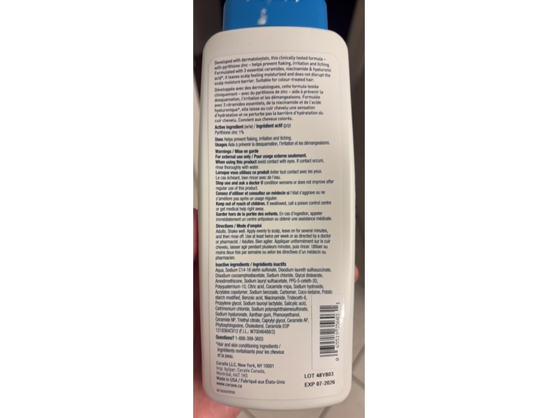 Cerave Anti-Dandruff 2 In 1 Shampoo & Conditioner, 355 mL