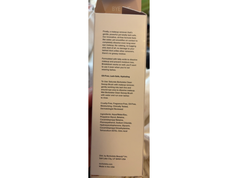 Borboleta Break Down Makeup Remover, 3.38 fl oz/100 mL