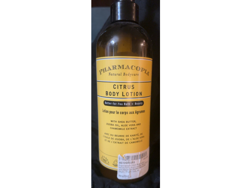 Pharmacopia Citrus Body Lotion, Shea Butter + Jojoba Oil + Aloe Vera & Chamomile Extract, 16 oz