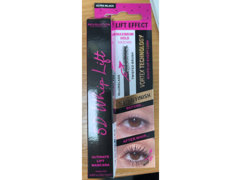 Revolution 5D Whip Ultimate Lift Mascara, Ultra-Black, 0.47 fl oz/12 mL