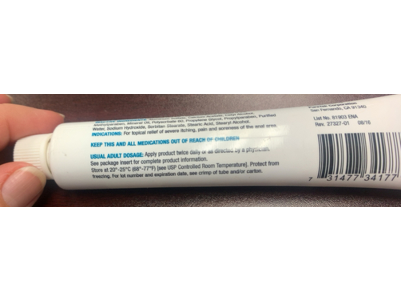 Lidocaine HCL 3% and Hydrocortisone Acetate 0.5% cream, 3 oz (Rx)