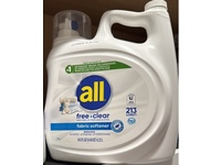 All Liquid Fabric Softener, Free & Clear, 213 Loads, 143 fl oz/4.22 L - Image 3
