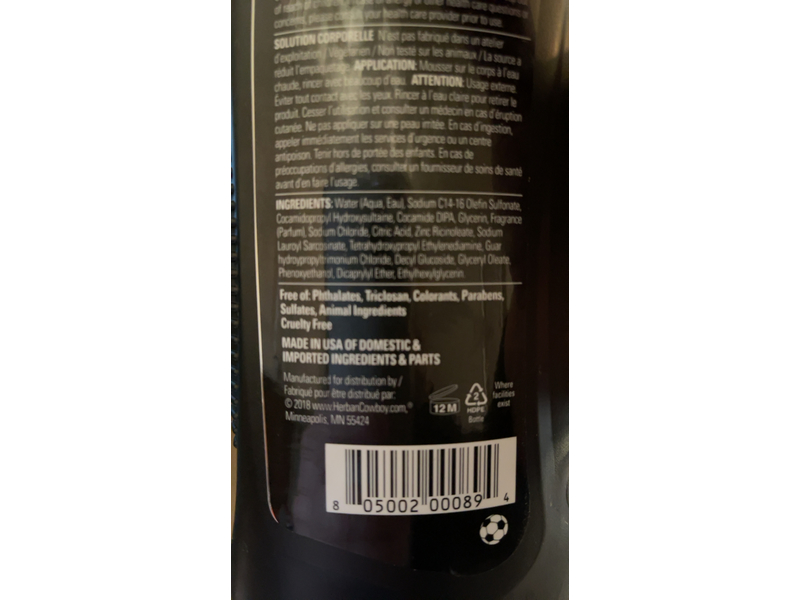 Herban Cowboy Sport Body Wash, 18 fl oz/532 mL