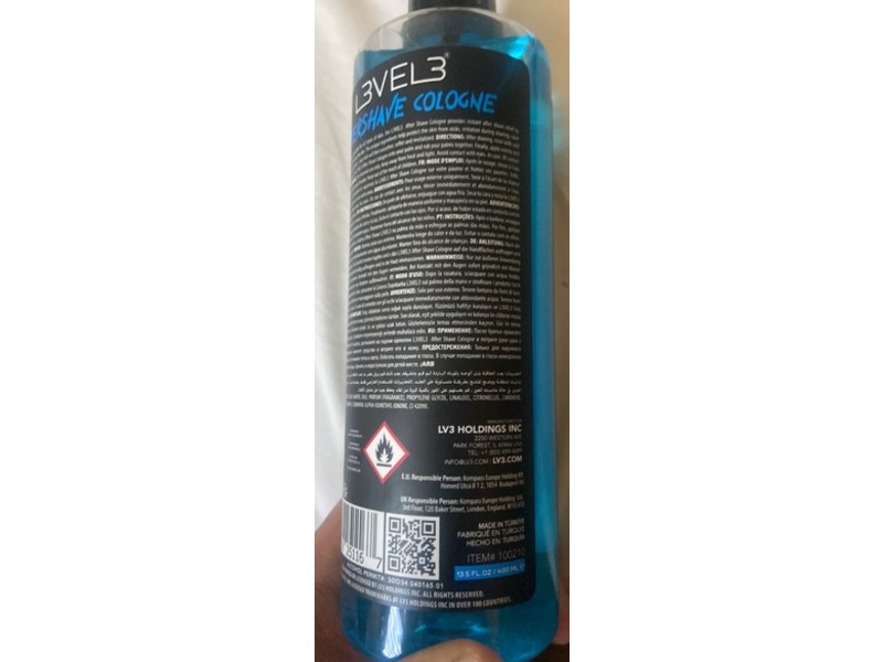 L3 Level 3 After Shave Cologne, Aqua, 13.5 fl oz/400 mL