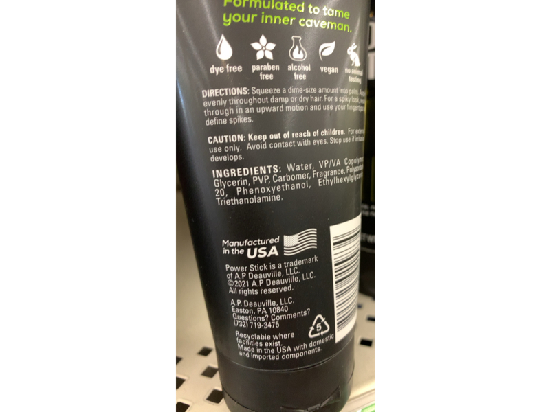 Power Stick Hair Styling Gel, 5 oz/141 g