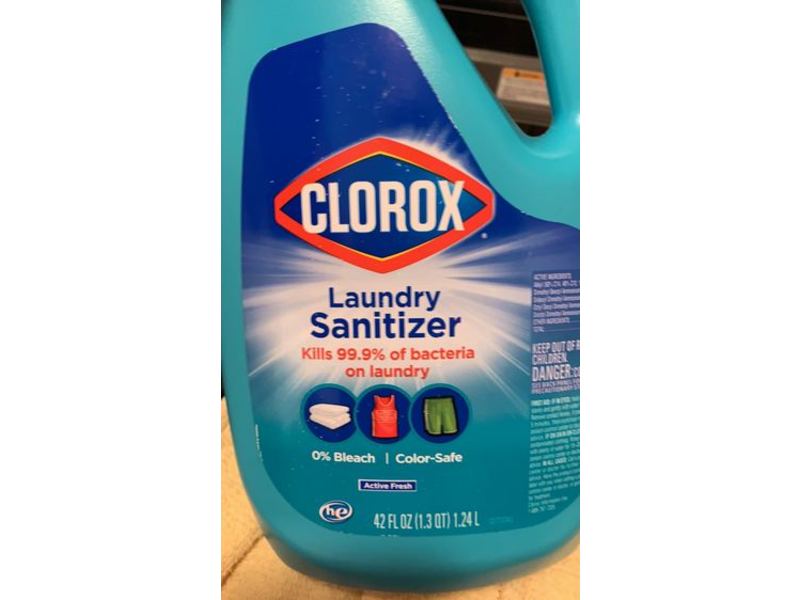 Clorox Laundry Sanitizer, Active Fresh, 42 fl oz/1.24 L