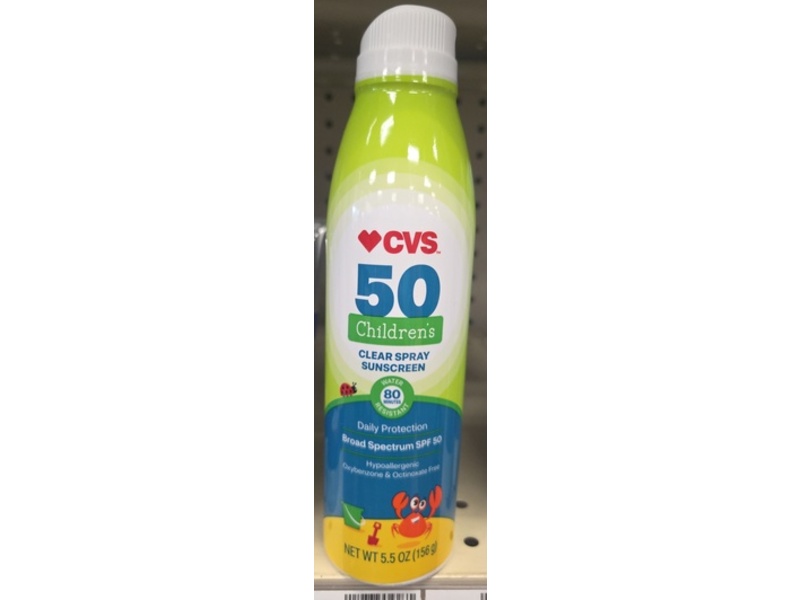 Cvs Children's Clear Spray Sunscreen, SPF 50, 5.5 oz/156 g