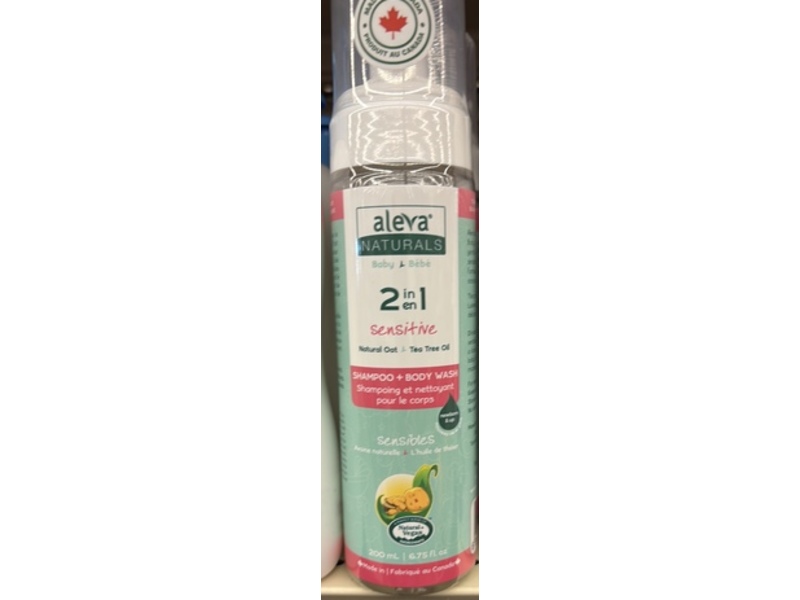 Aleva Naturals 2-In-1 Shampoo + Body Wash, Natural Oat & Tea Tree Oil, 6.75 fl oz/200 mL