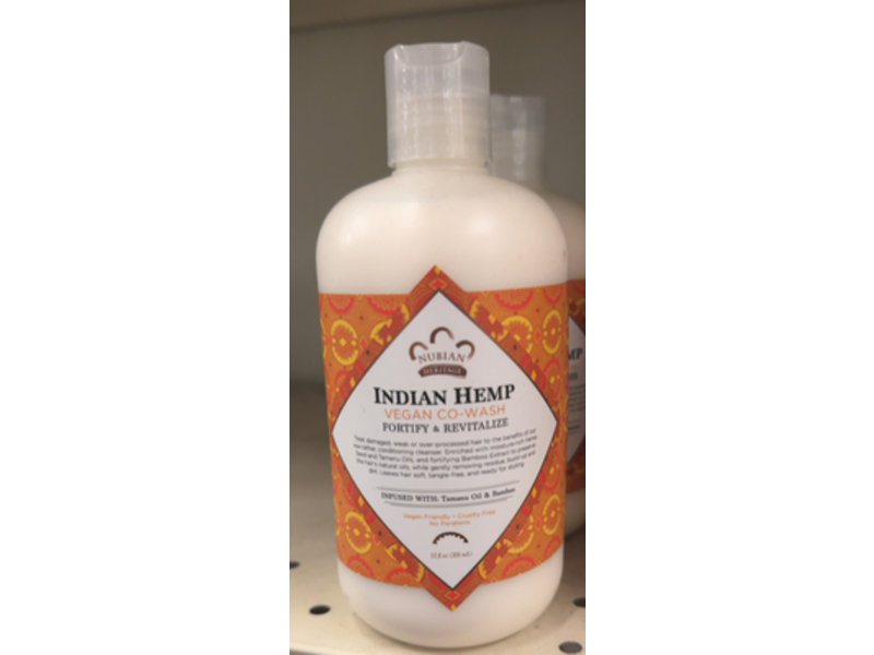 Nubian Heritage Fortify & Revitalize Indian Hemp Co-Wash, Tamanu Oil & Bamboo, 12 fl oz/355 mL