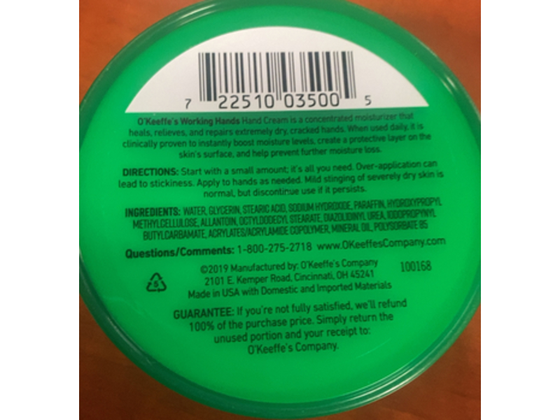 O'Keeffe's Working Hands Cream, 3.4 oz/96 g