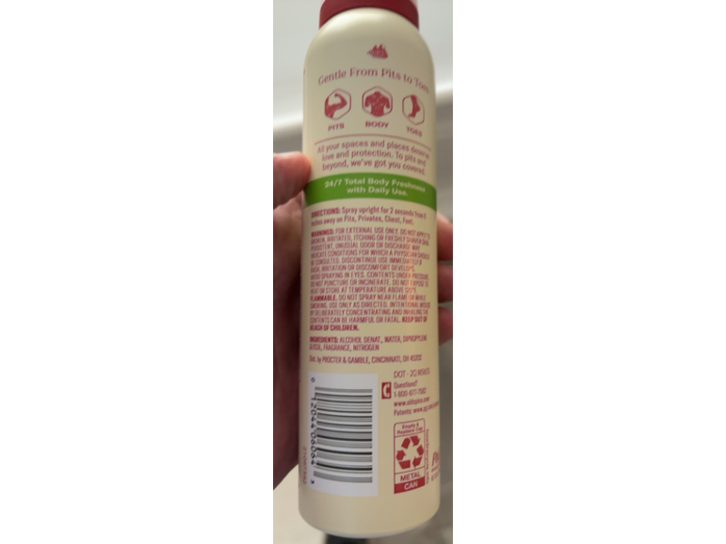 Old Spice Total Body Deodorant Spray, Fiji, 3.5 oz/99 g