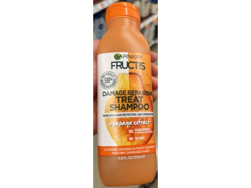 Garnier Fructis Damage Repairing Treat Shampoo, Papaya Extract, 11.8 fl oz/350 mL